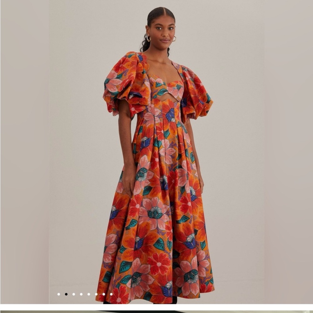 Farm Rio :: Marias Floral Cut-Out Midi Dress